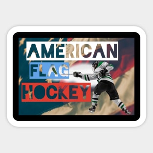 American flag hockey Sticker